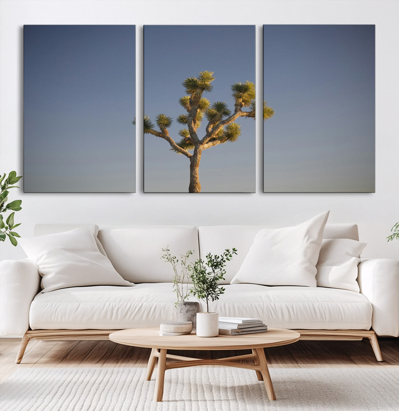 54552043-MGV-CV-60X30-3P-Joshua Tree Wall Art Canvas Print – Framed Southwestern Desert Landscape Scene Natural Rustic Artwork for Home Office