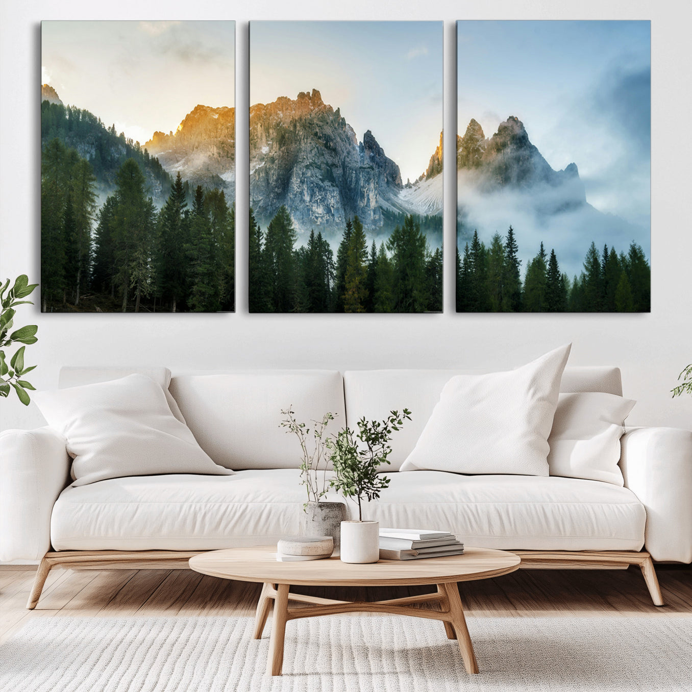 21145440-MGV-CV-36X24-Wilderness Wall Art Canvas Print – Misty Forest Nature Landscape Photography Rustic Scenic Artwork for Home, Office