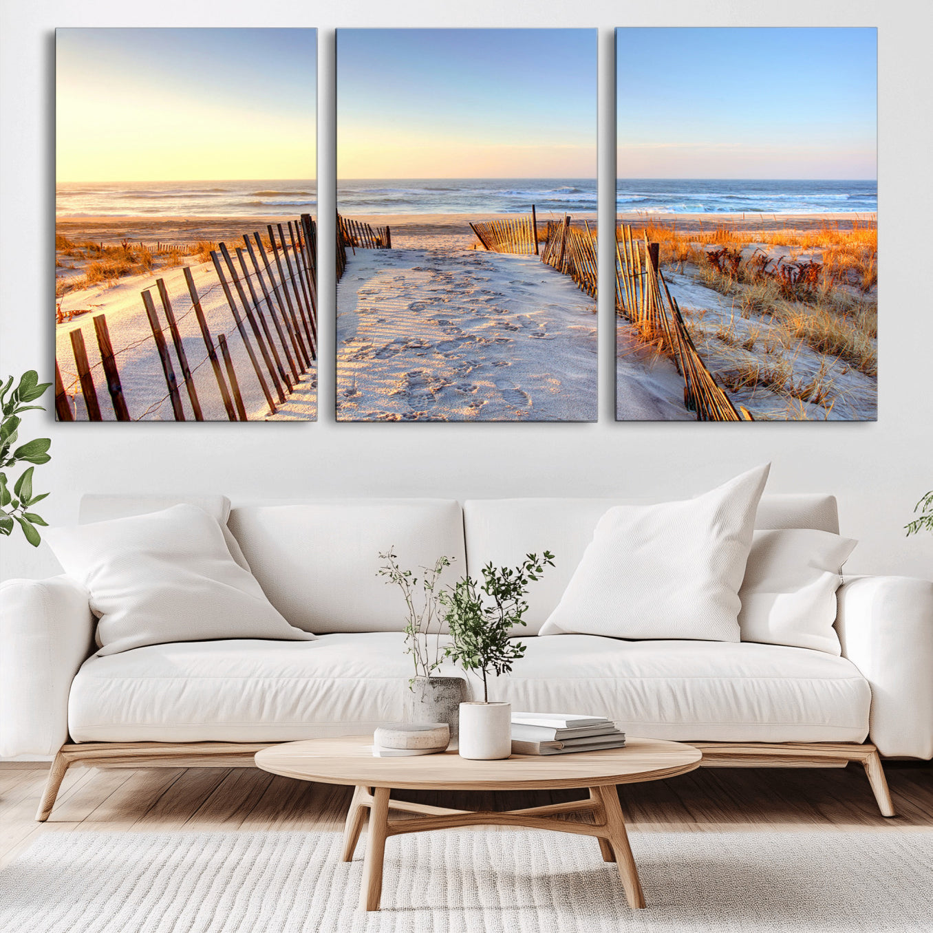 73351887-MGV-CV-36X24-Ocean Sunset Wall Art Canvas Print – Nautical Beach Photography Summer Coastal Serenity Artwork for Home, Office