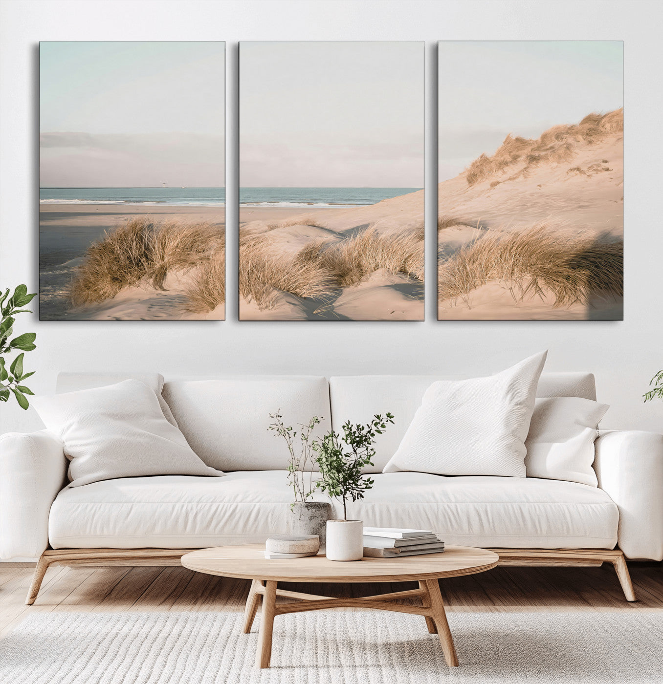 11554211-MGV-CV-36X24-Beach Landscape Wall Art Canvas Print – Framed Sand Dune Photography Minimalist Seascape Artwork for Home Office