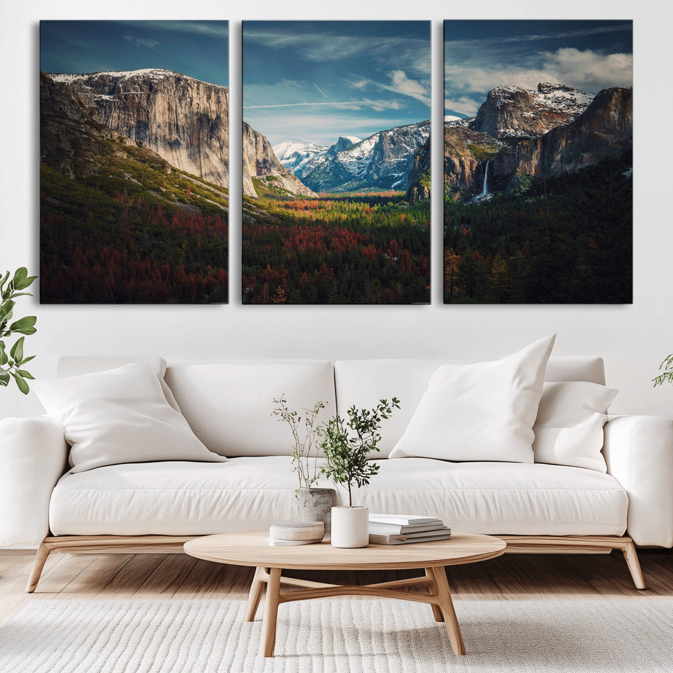 15244033-MGV-CV-36X24-Yosemite National Park Wall Art Canvas Print – Framed Mountain Landscape El Capitan Rustic Nature Artwork for Home, Office