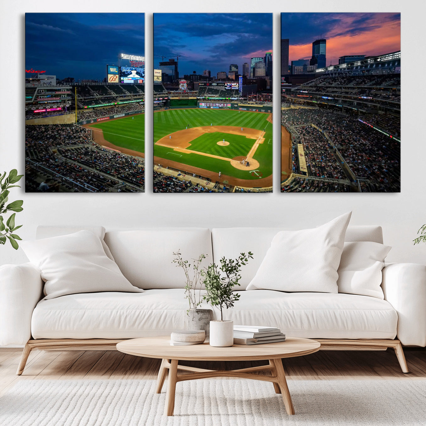 -Target Field Wall Art Canvas Print – Baseball Stadium Scene, Minneapolis Major League Baseball Artwork for Home, Office