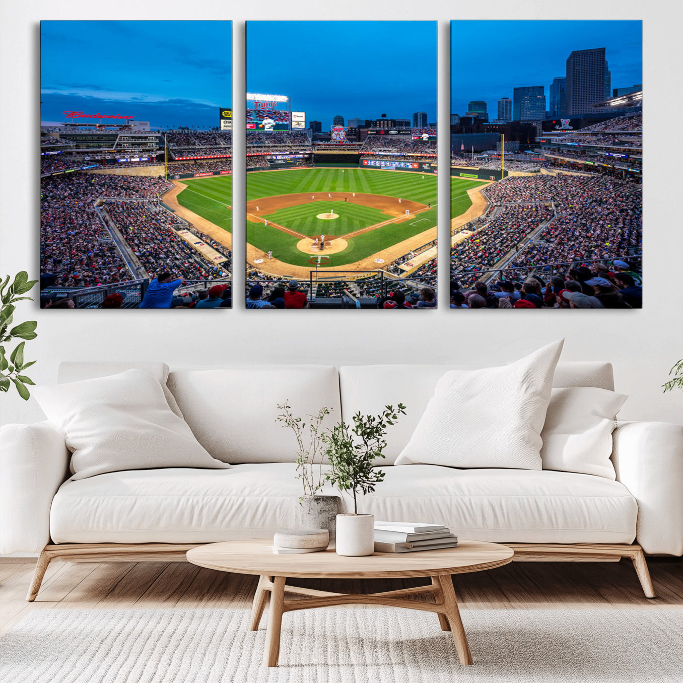 -Target Field Stadium Wall Art Canvas Print – Minnesota Twins Baseball Team Iconic Ballpark Scene for home, office