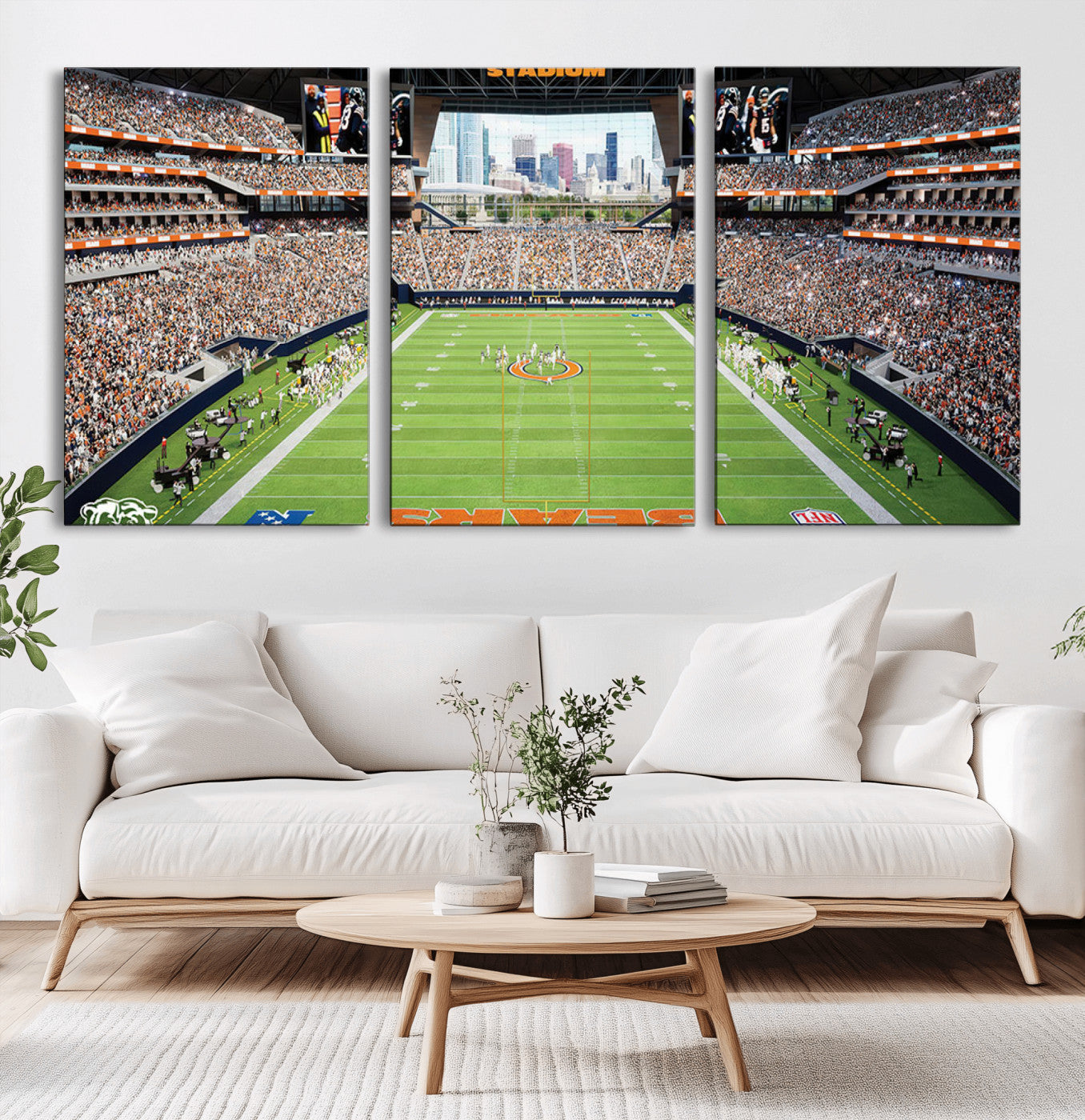 76935553-MGV-CV-36X24-Chicago Bears Soldiers Field Wall Art Canvas Print – Framed Football Stadium Artwork for Home, Office, Living Room