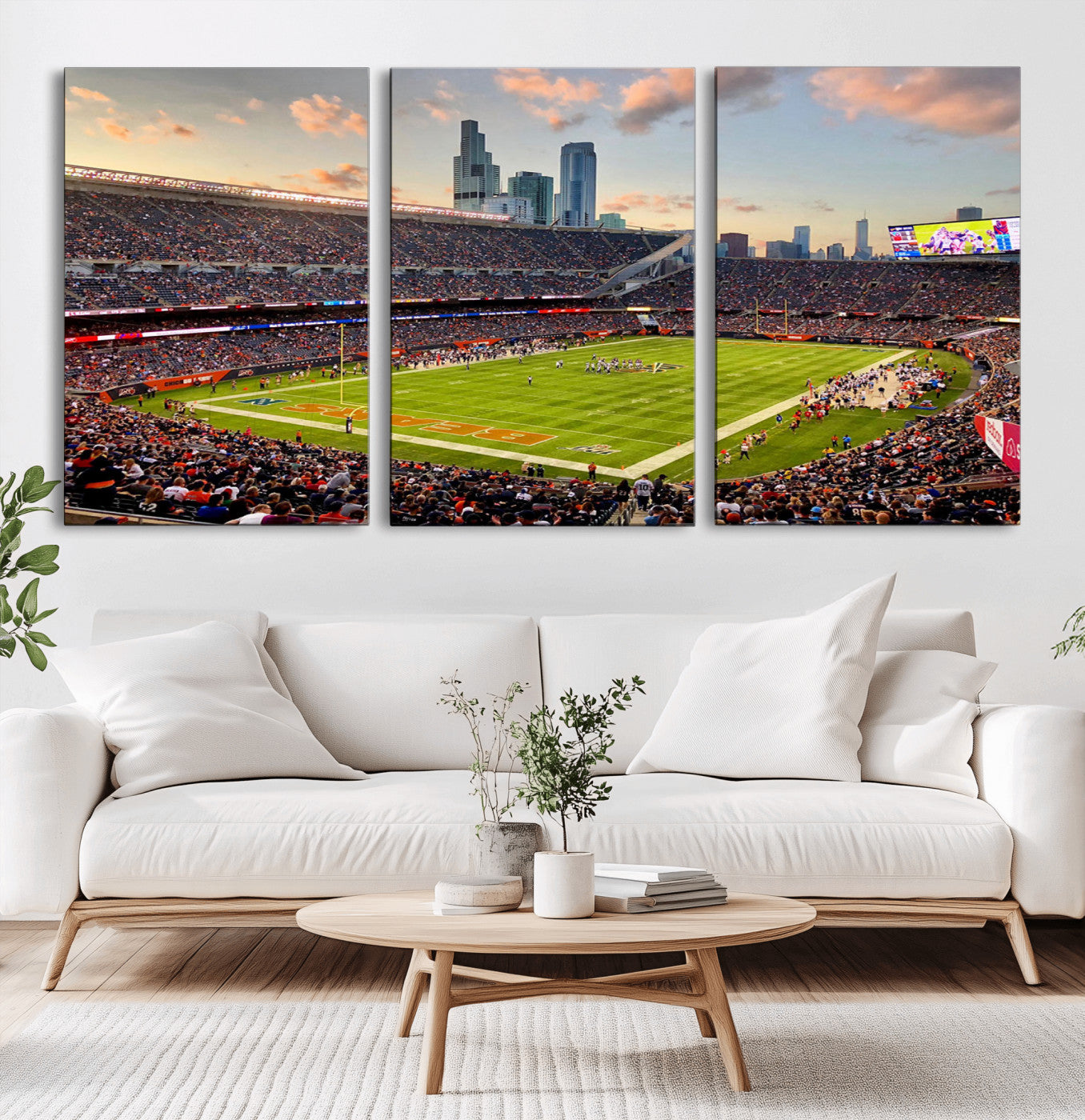 55377093-MGV-CV-36X24-Chicago Bears Soldiers Field Wall Art Canvas Print – Framed Football Stadium Artwork for Home, Office, Living Room