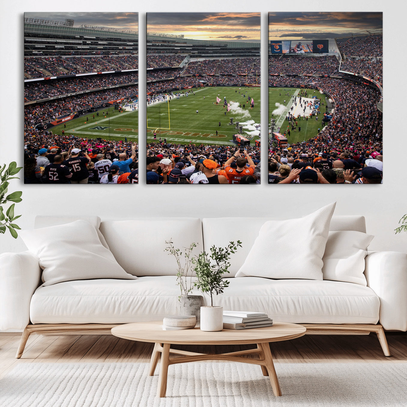 87578930-MGV-CV-36X24-Chicago Bears Soldiers Field Wall Art Canvas Print – Framed Football Stadium Artwork for Home, Office, Living Room