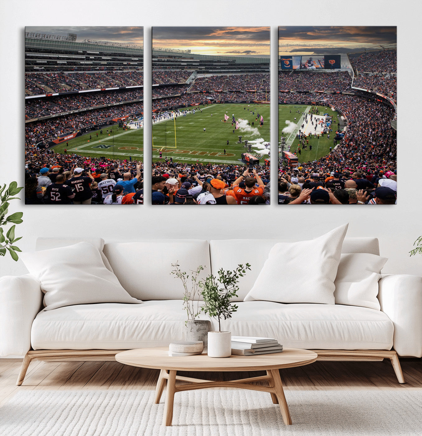87578930-MGV-CV-36X24-Chicago Bears Soldiers Field Wall Art Canvas Print – Framed Football Stadium Artwork for Home, Office, Living Room
