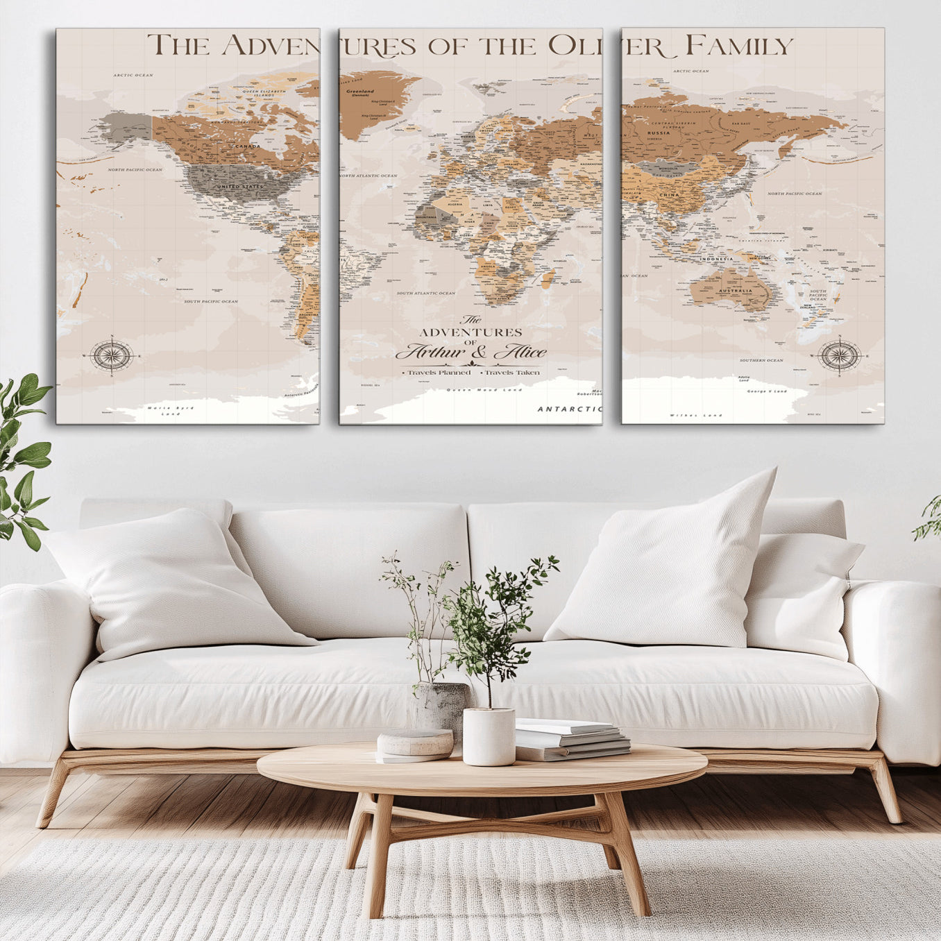 43101120-MGV-CV-36X24-Personalized Push Pin World Map Canvas – Custom Framed Travel Tracker Wall Art, Large Adventure Map with Pins for Home, Office