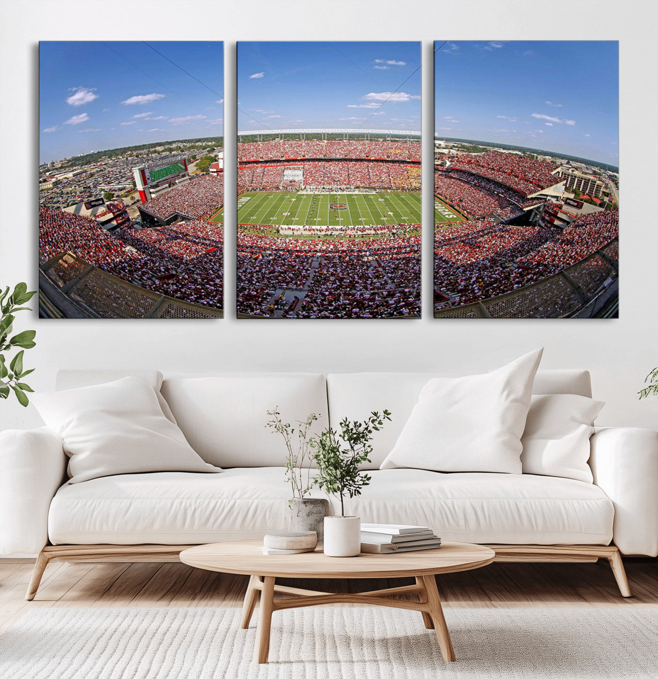29492070-MGV-CV-60X30-3P - William Brice Stadium Wall Art Canvas Print – Stadium Crowd Sports Field Outdoor Event Football Game Artwork for Home Office