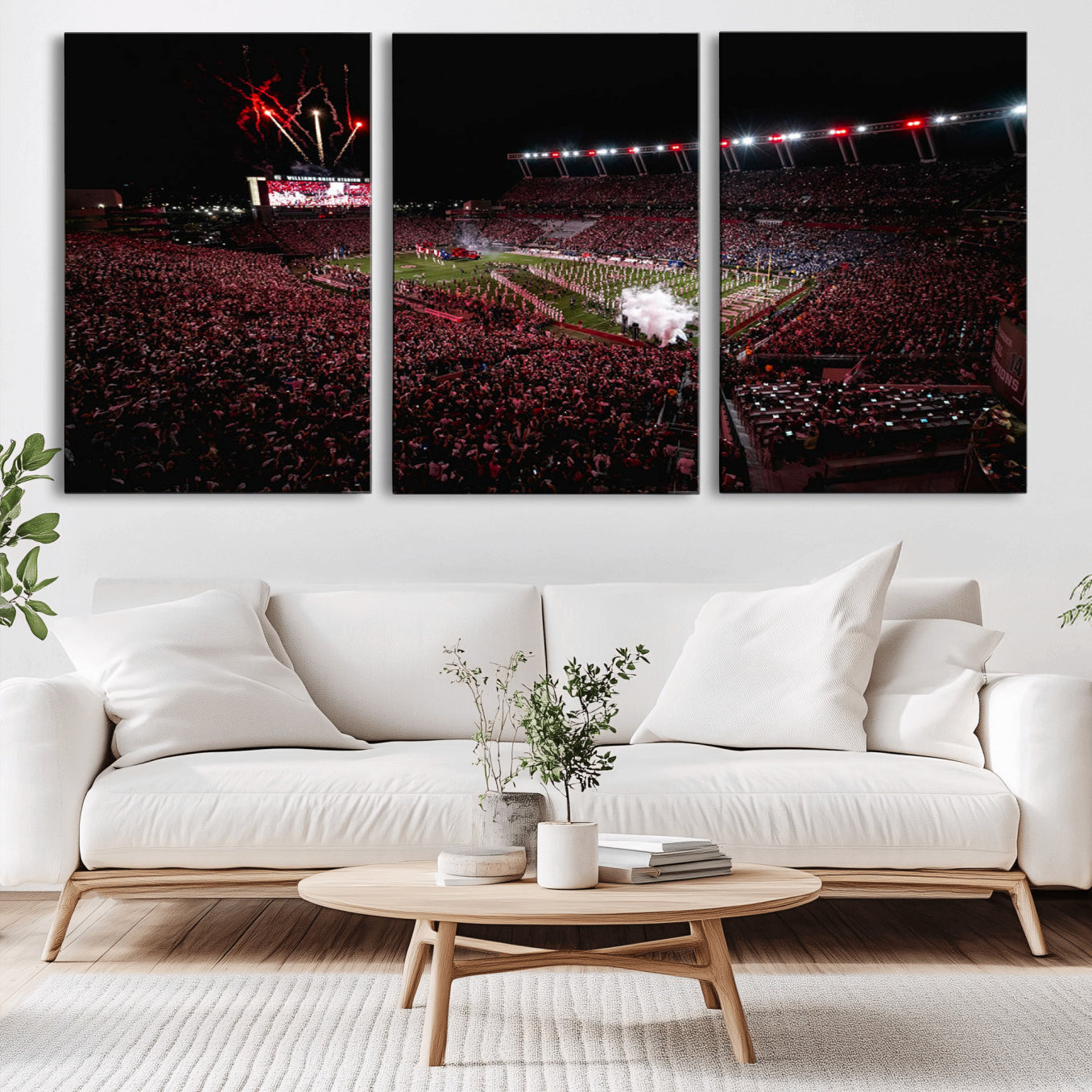 60690191-MGV-CV-60X30-3P - William Brice Stadium Wall Art Print – Baseball Game Room Artwork Print for Basement Dorm, Home, Office