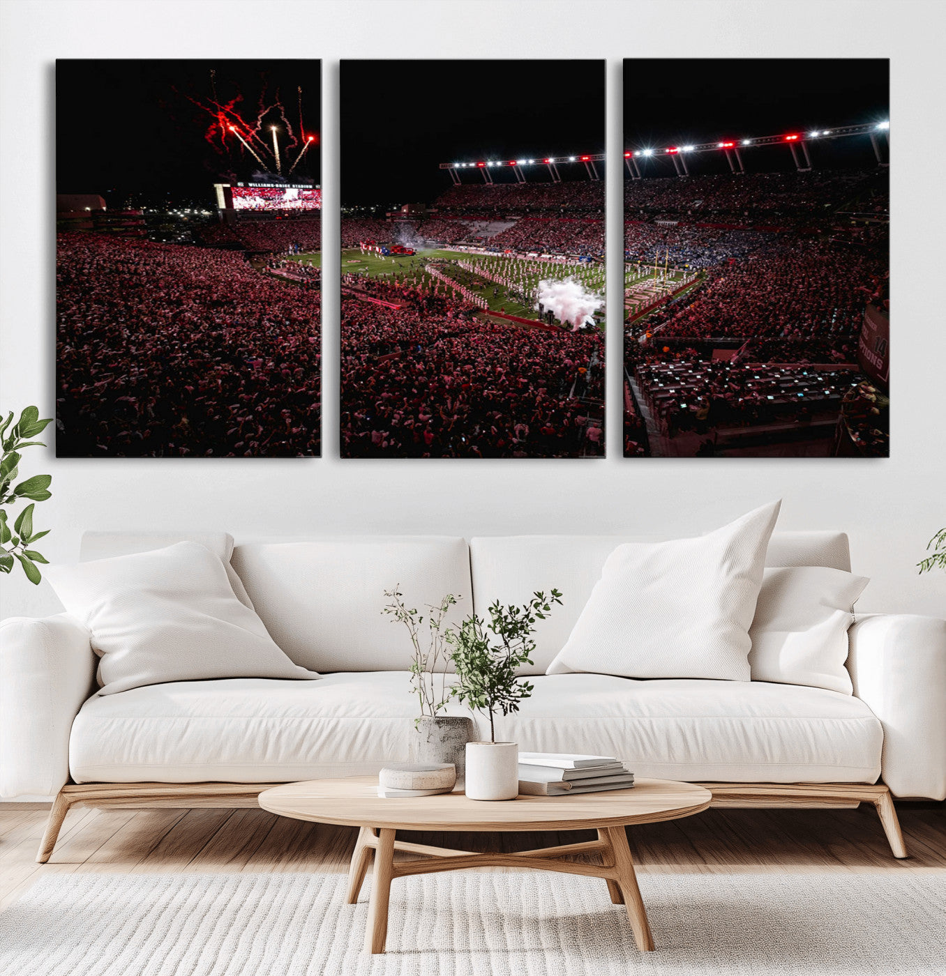 60690191-MGV-CV-60X30-3P - William Brice Stadium Wall Art Print – Baseball Game Room Artwork Print for Basement Dorm, Home, Office