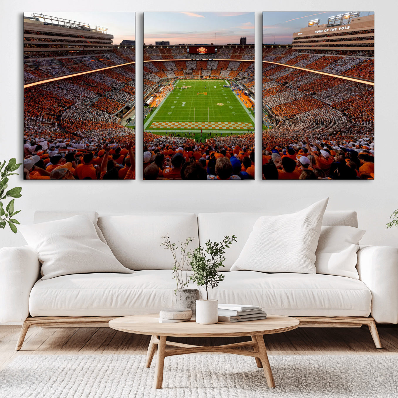 37160229-MGV-CV-60X30-3P-Tennessee Neyland Stadium Wall Art Print, Sports Arena Canvas Wall Art, Panoramic Stadium Canvas Print, Modern Athletic Field Art Printing