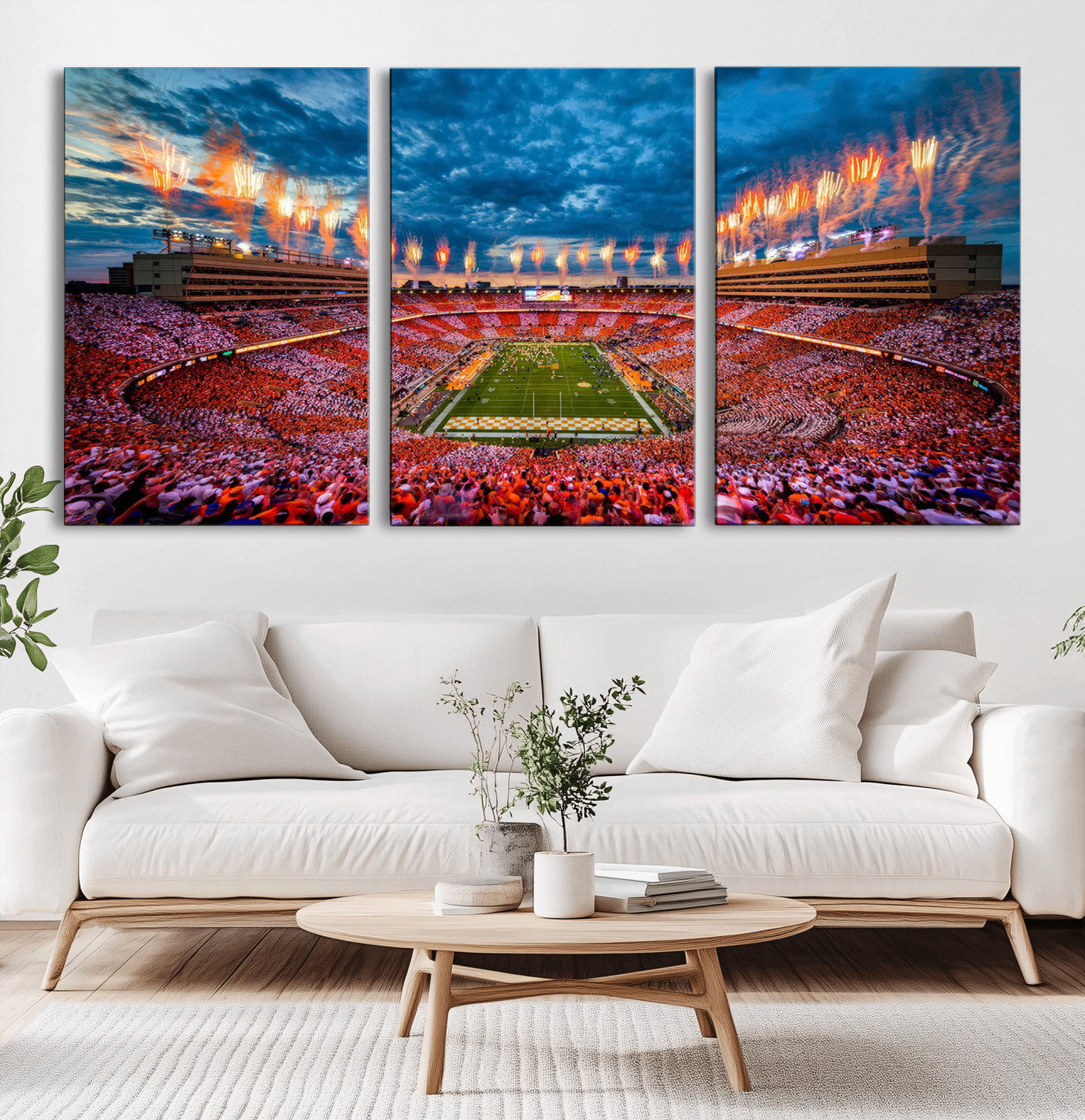 94266219-MGV-CV-36X24-Tennessee Neyland Stadium Wall Art, Sports Arena Canvas Print, Panoramic Stadium Artwork for Home, Office