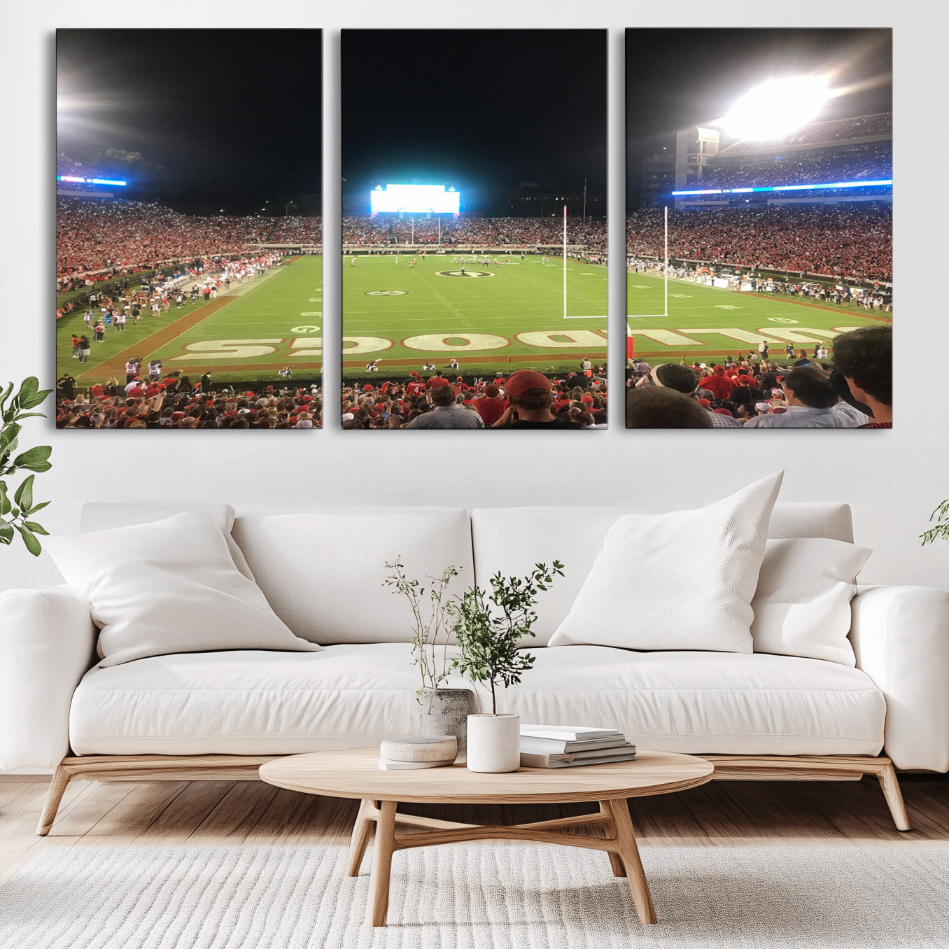 MGV-CV-60X30-3P - Dooley Stadium Wall Art Print, Sports Arena Canvas Wall Art, Panoramic Stadium Canvas Print, Modern
