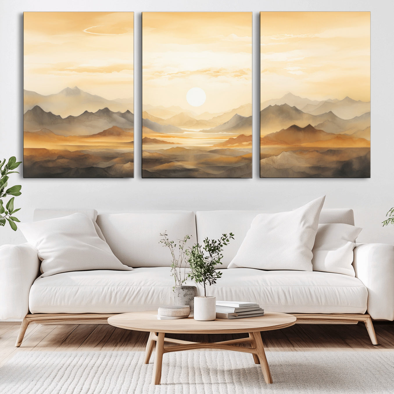 Nihat1-29-MGV-CV-36X24-Sepia Color Abstract Mountain Wall Art Canvas Print