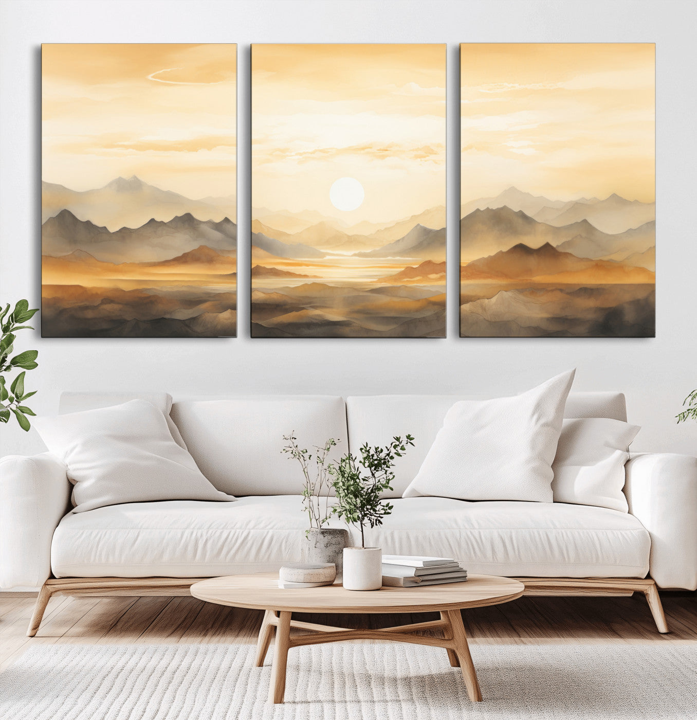 Nihat1-29-MGV-CV-36X24-Sepia Color Abstract Mountain Wall Art Canvas Print