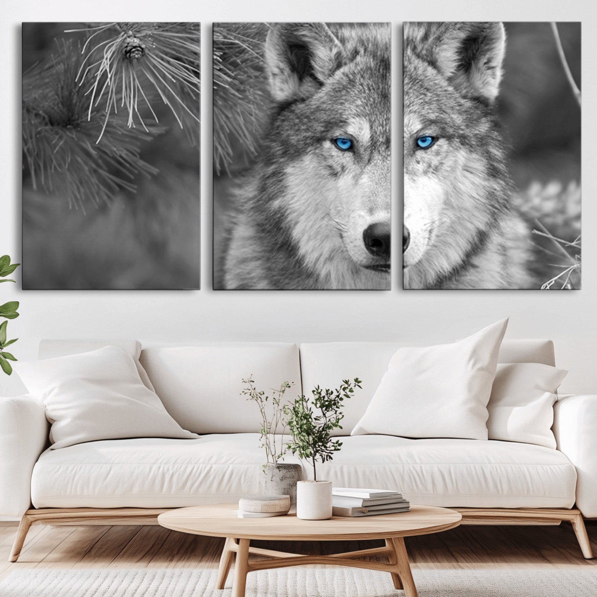 94795-MGV-CV-36X24-Wild Wolf Blue Eye Wall Art Canvas Print