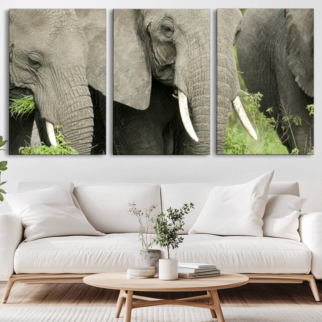 Wild Elephant Wall Art Canvas Print
