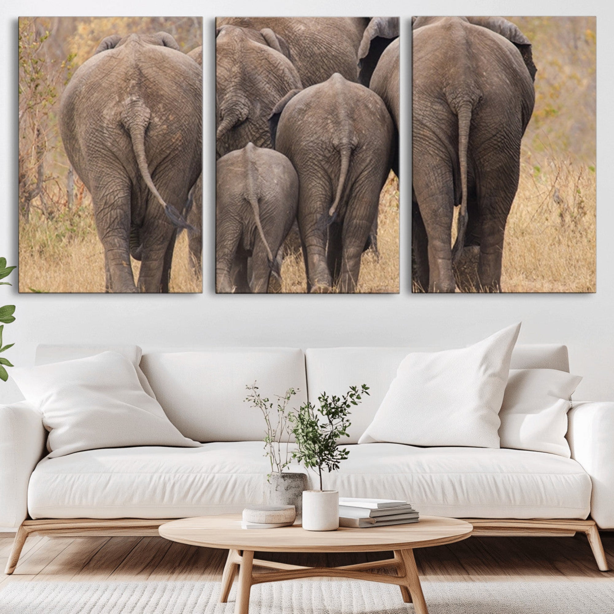 49700-MGV-CV-36X24-Wild Elephant Wall Art Canvas Print