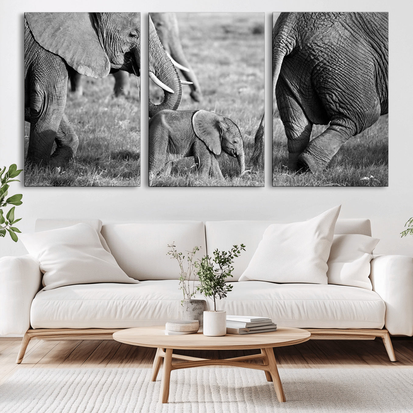-Wild Elephant Wall Art Canvas Print