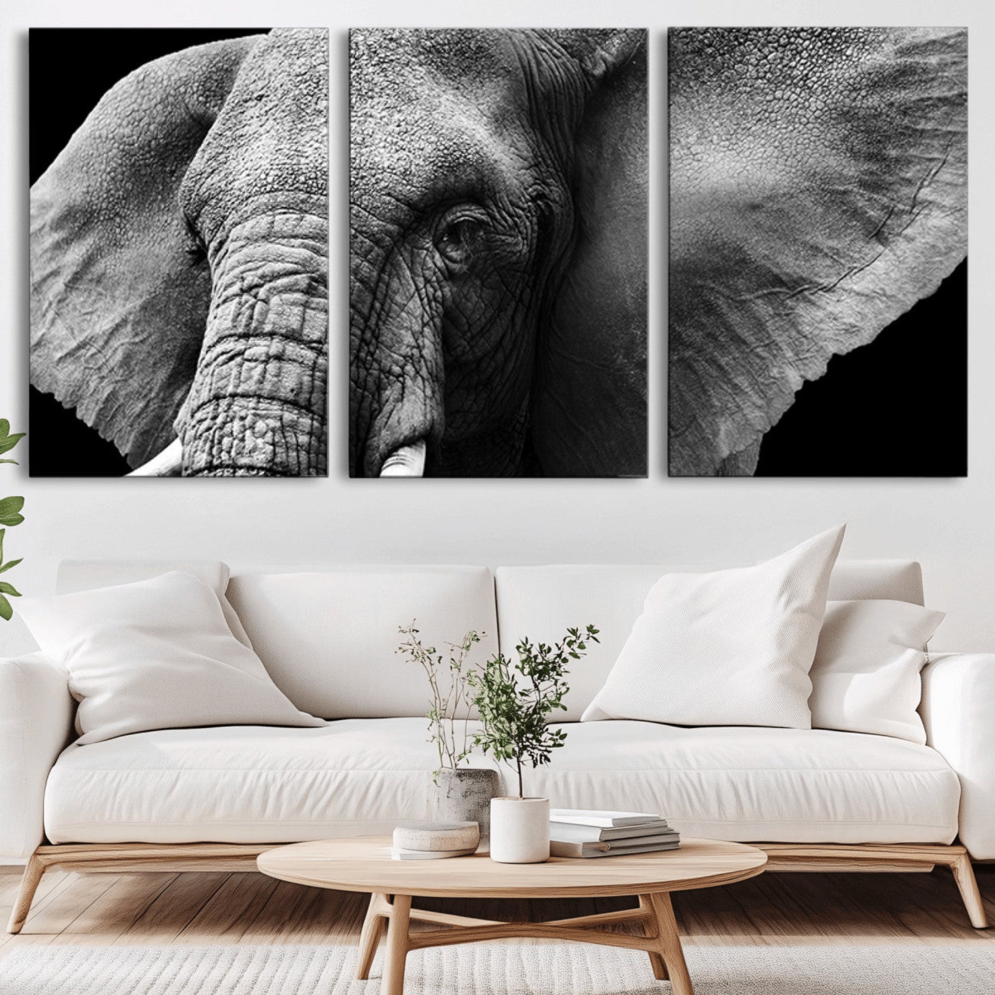 27820-MGV-CV-36X24-Big Elephant Close Up Wall Art Canvas Print
