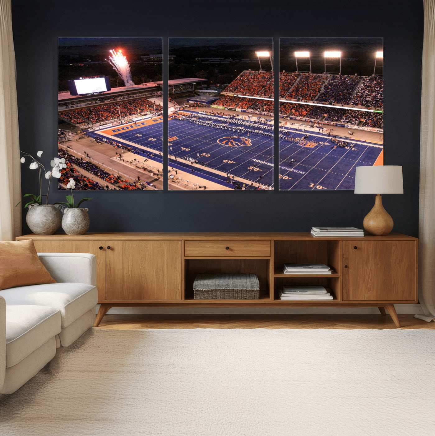 58849575-MGV-CV-36X24 - Boise State Stadium Large Wall Art Canvas Print for Living Room Office Wall Decor