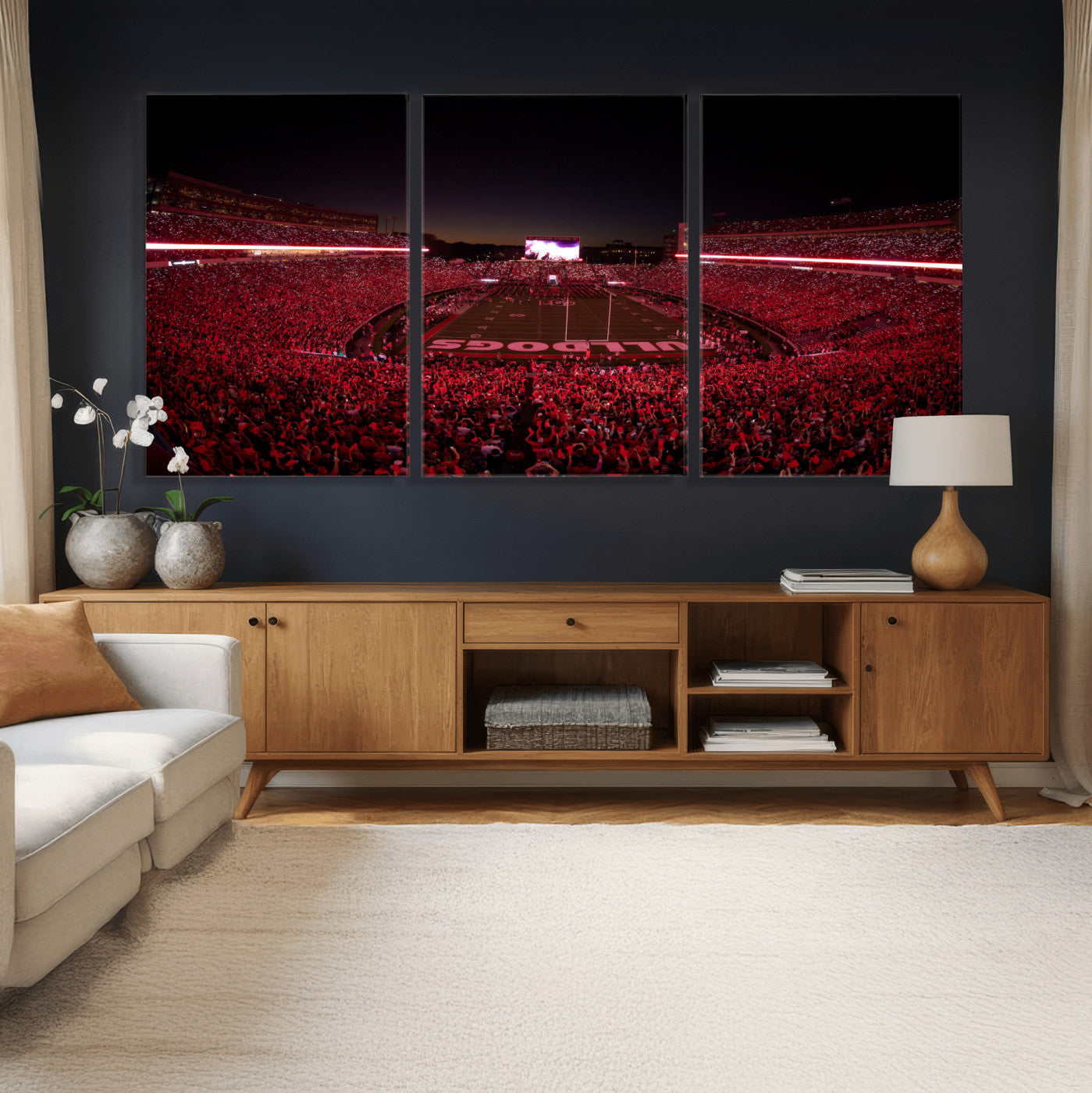 76277124-MGV-CV-36X24 - Sanford Stadium Wall Art Canvas Print – Georgia Bulldogs Football Artwork Print for Home, Office, and Sports Room Decor