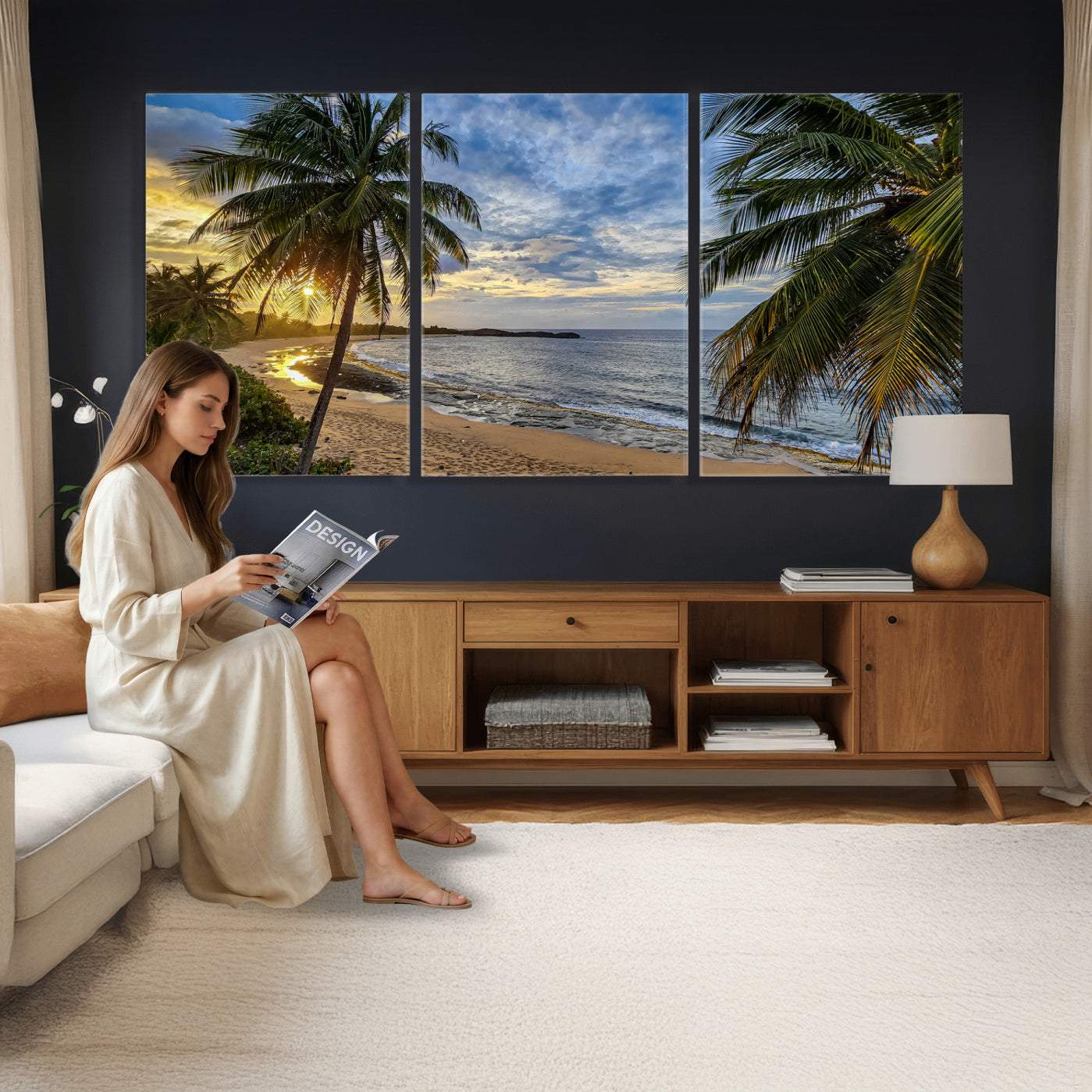 83399063-MGV-CV-36X24 - Puerto Rico Beach Paradise Wall Art – Tropical Coastal Print