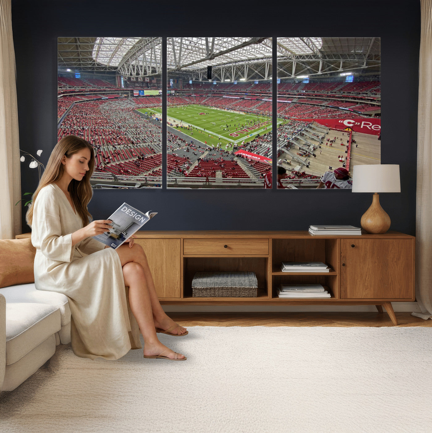 30579717-MGV-CV-36X24 - State Farm Stadium Canvas Wall Art, Arizona Cardinals Football Stadium Print, Glendale NFL Arena Panorama Artwork