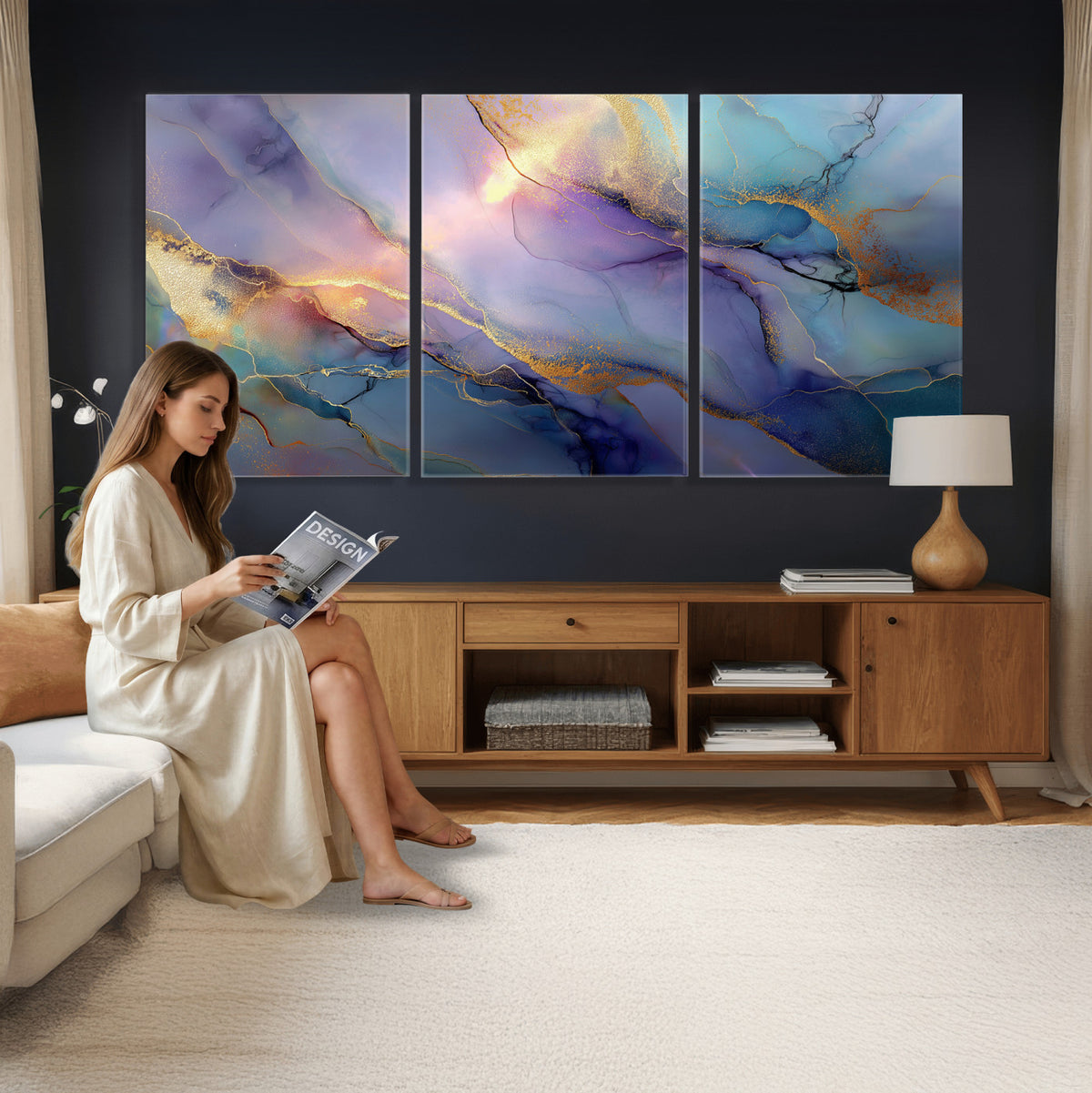 50939878-MGV-CV-36X24 - Colorful Abstract Canvas Wall Art Print, Vibrant Popup Color Art Print