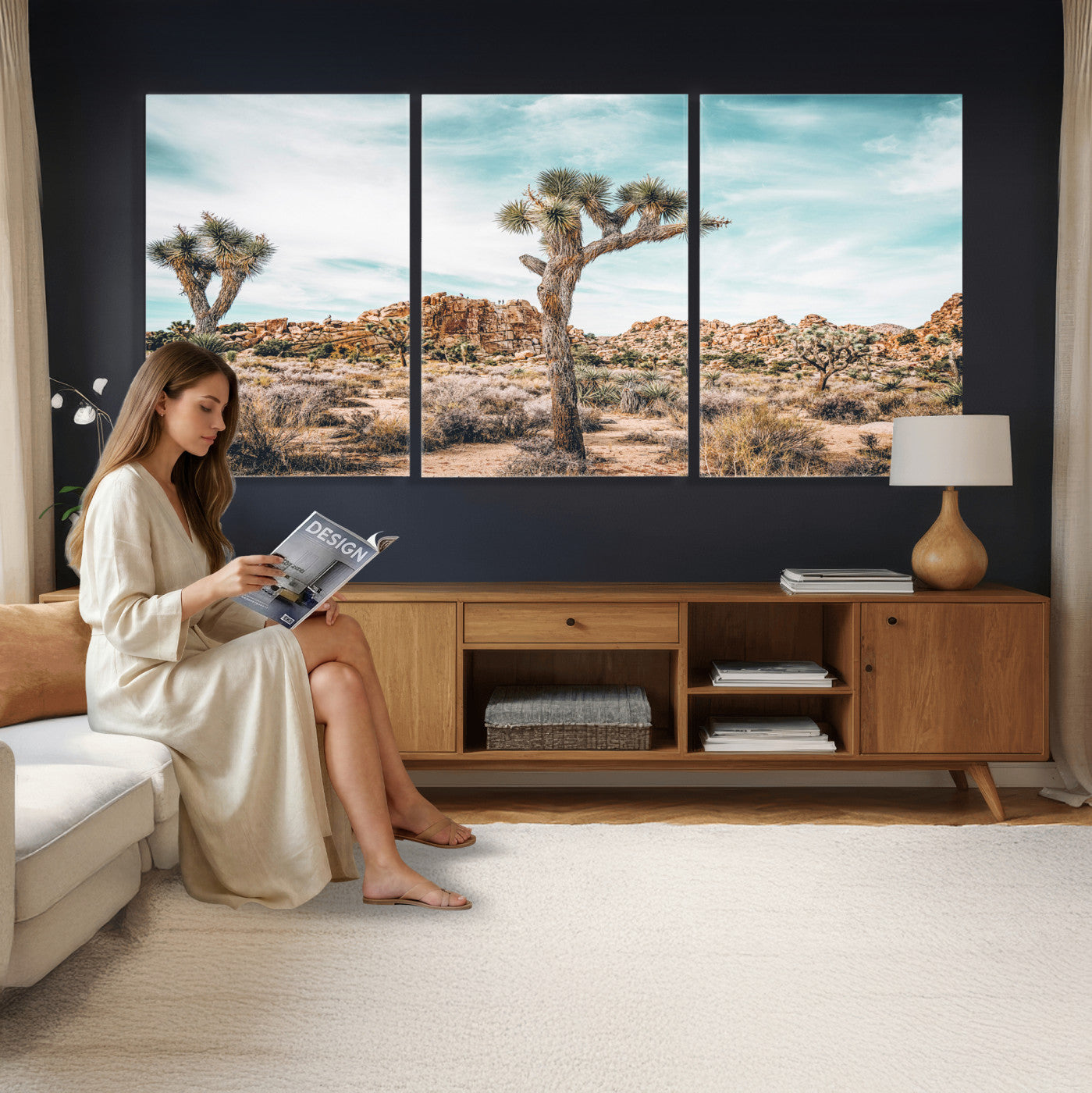 41451127-MGV-CV-36X24 - Joshua Tree National Park Canvas Wall Art Print, Desert Landscape Photography, Southwest Nature Decor - Ready to Hang