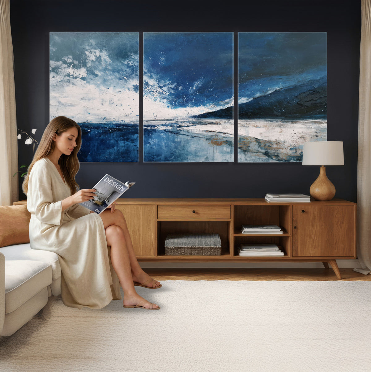 76136620-MGV-CV-36X24 - Extra Large Abstract Wall Art Canvas Print
