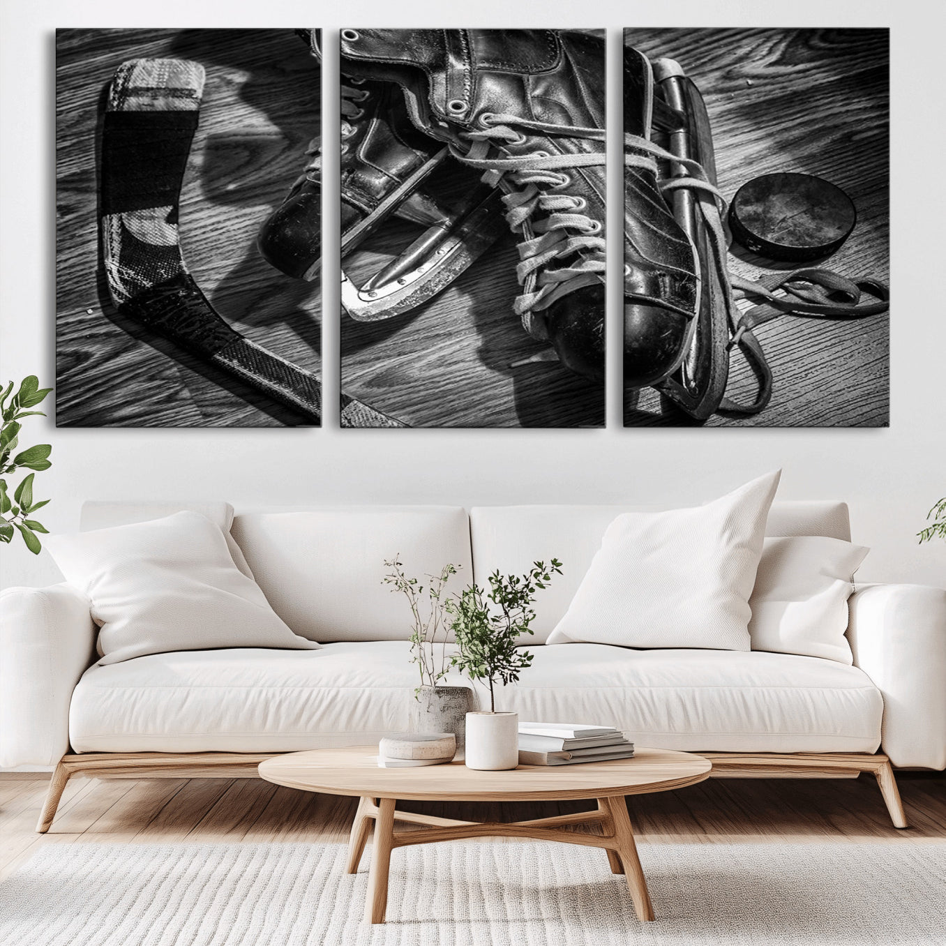 20553-MGV-CV-36X24-Old Pair of Mens Skates Wall Art Canvas, Men Skates Wall Art Print