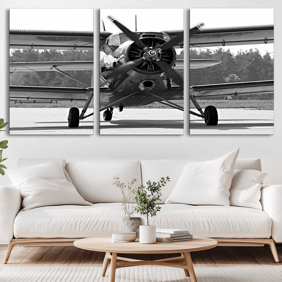 Wall Art Old War Plane Canvas Print