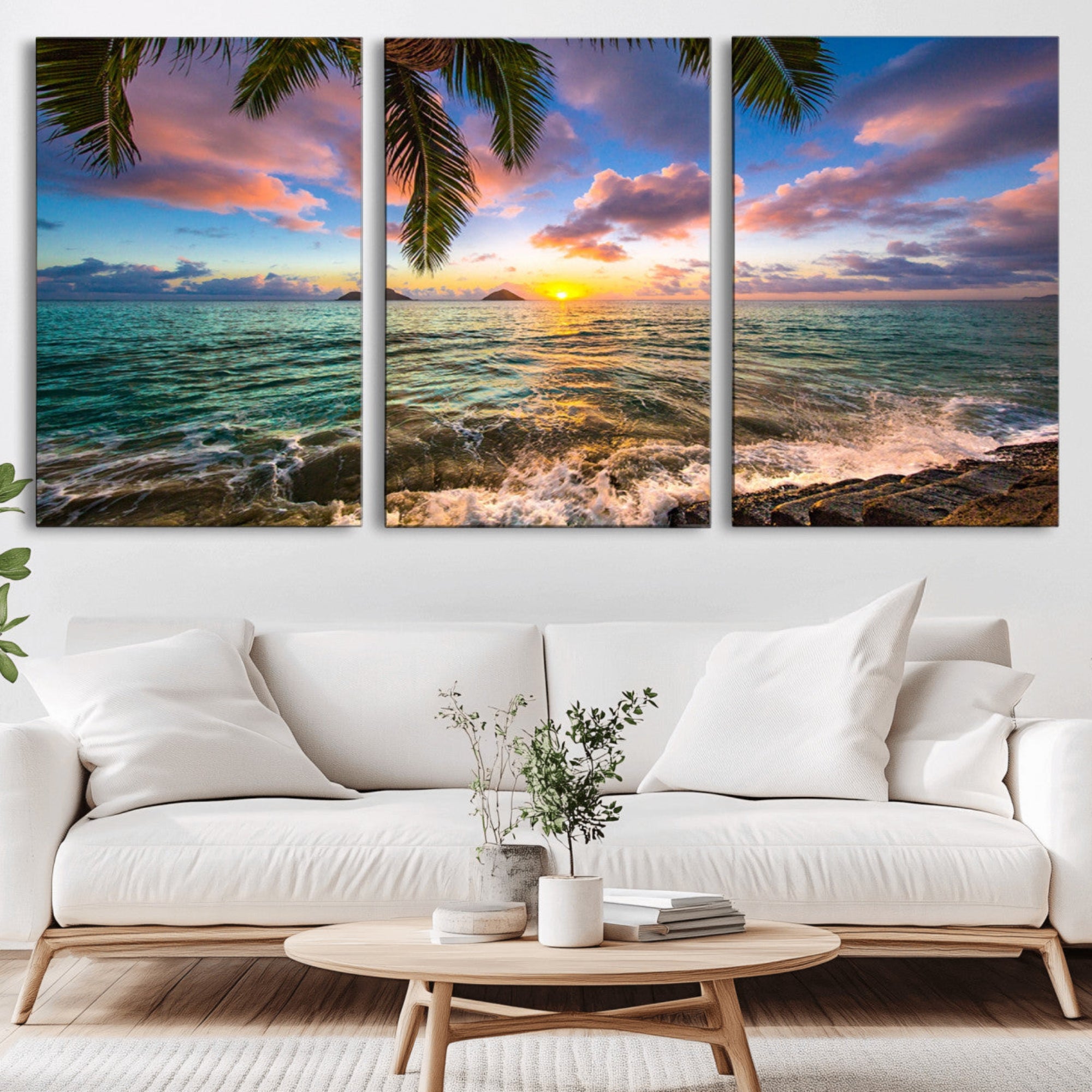 85985-MGV-CV-36X24-Framed Tropical Sunset Art Canvas Print