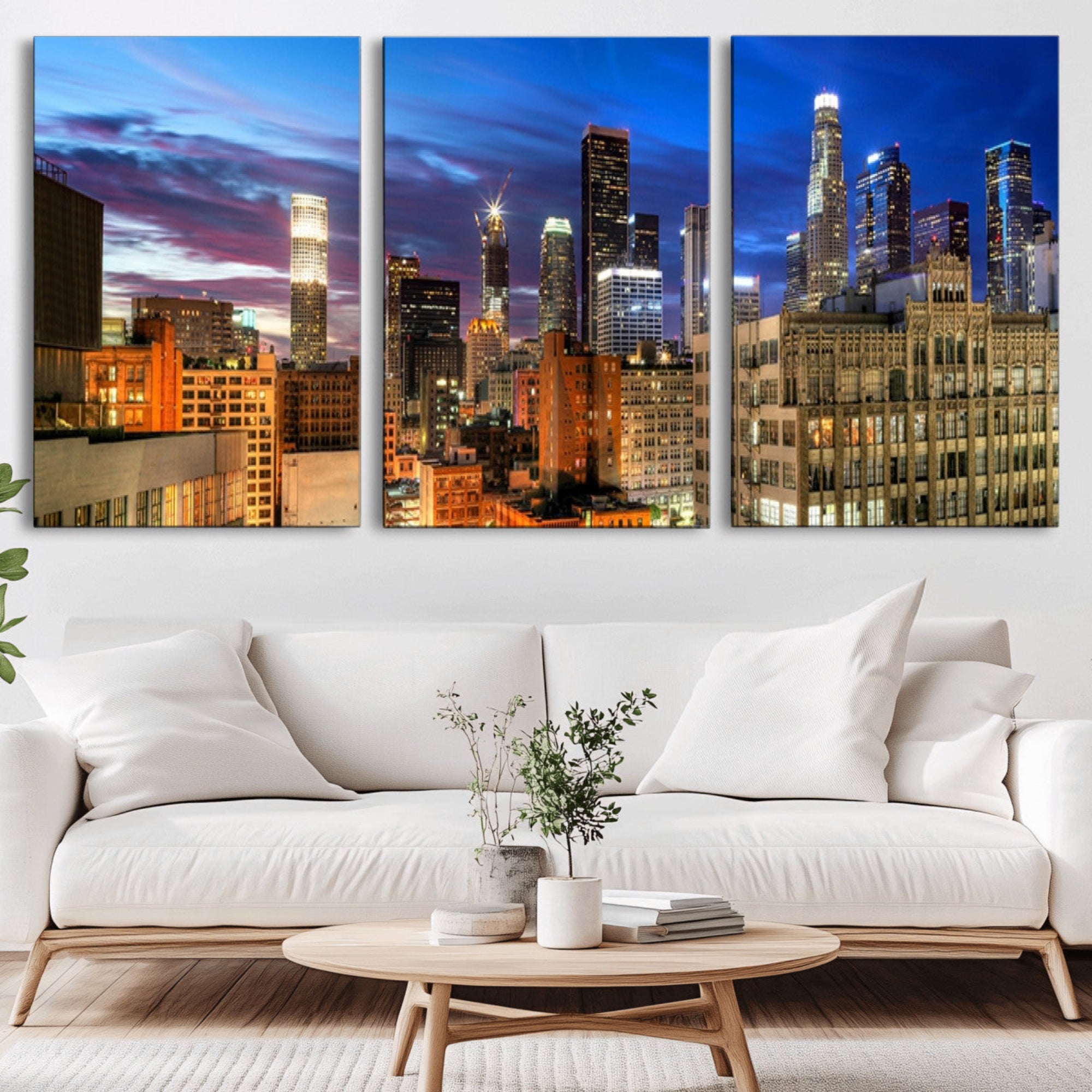 39051-MGV-CV-36X24-Los Angeles Night Wall Art Canvas Print