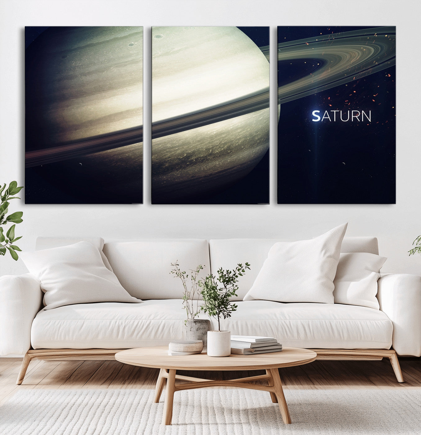 -Framed Saturn Wall Art Canvas Print