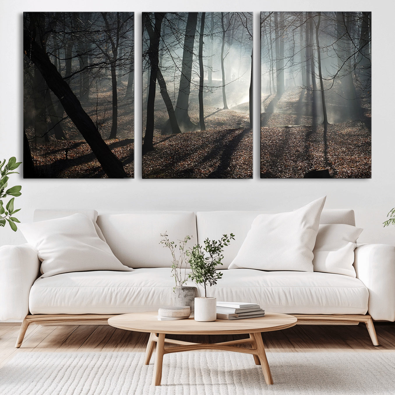 -Dark Family and Tree Wall Art Canvas Print