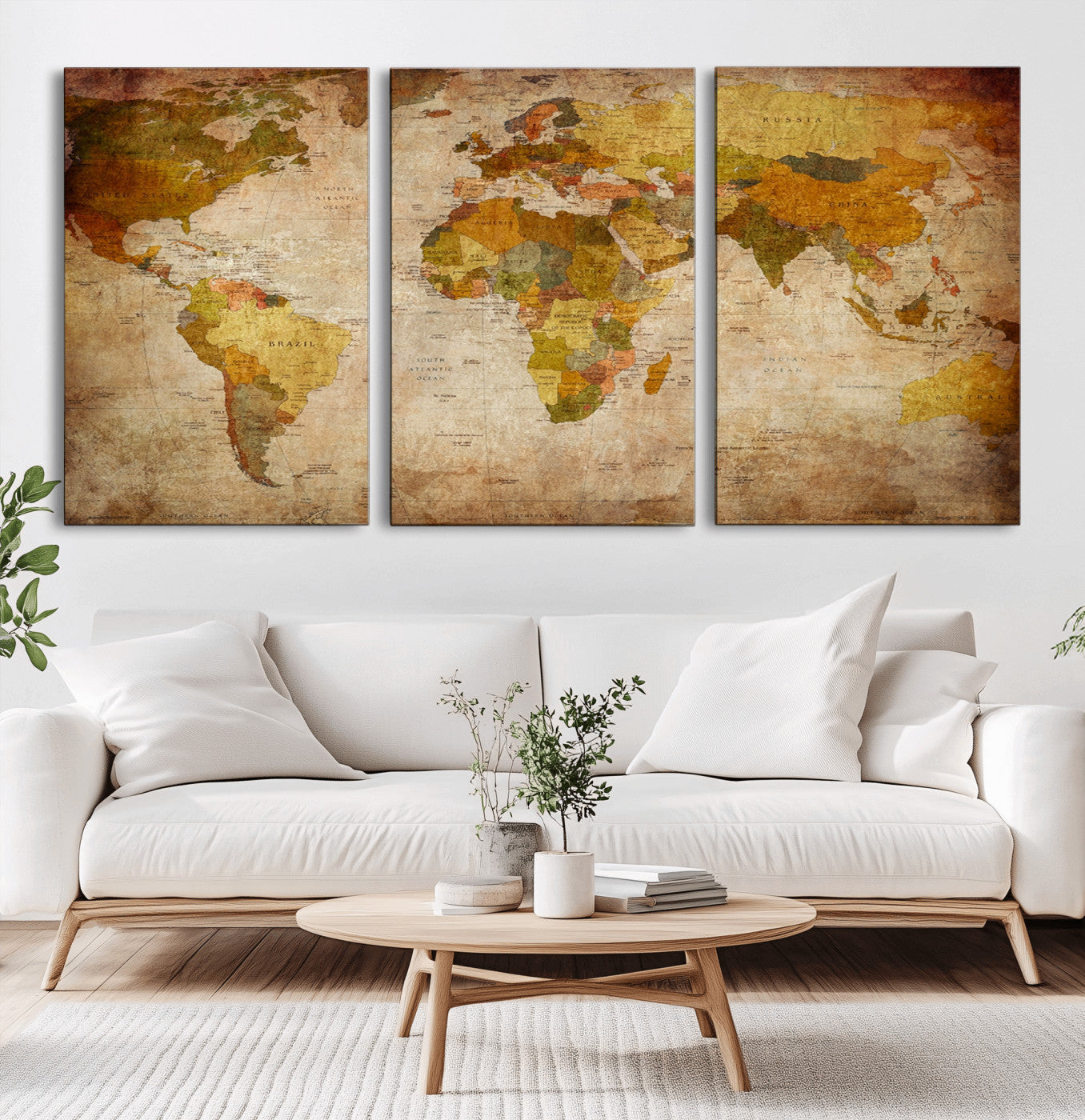 -Push Pin World Map Canvas Print – Travel Tracker Wall Art for Couples, Perfect Anniversary Gift for Home or Office Decor