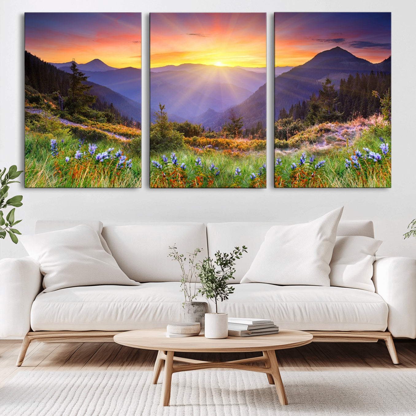 -Mountain and Spring Wall Art Canvas Print