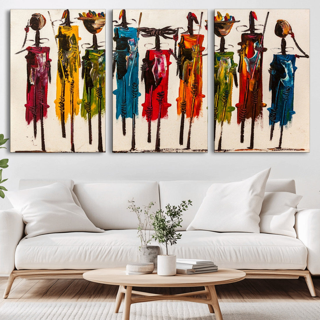 Abstract African Women Wall Art Canvas Print