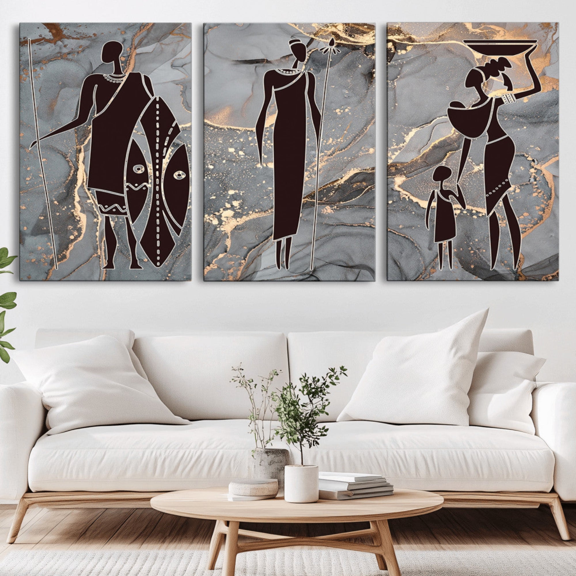 81756-MGV-CV-36X24-African American Wall Art – Elegant African Women Canvas Print, Modern Ethnic Painting for Living Room or Office Decor