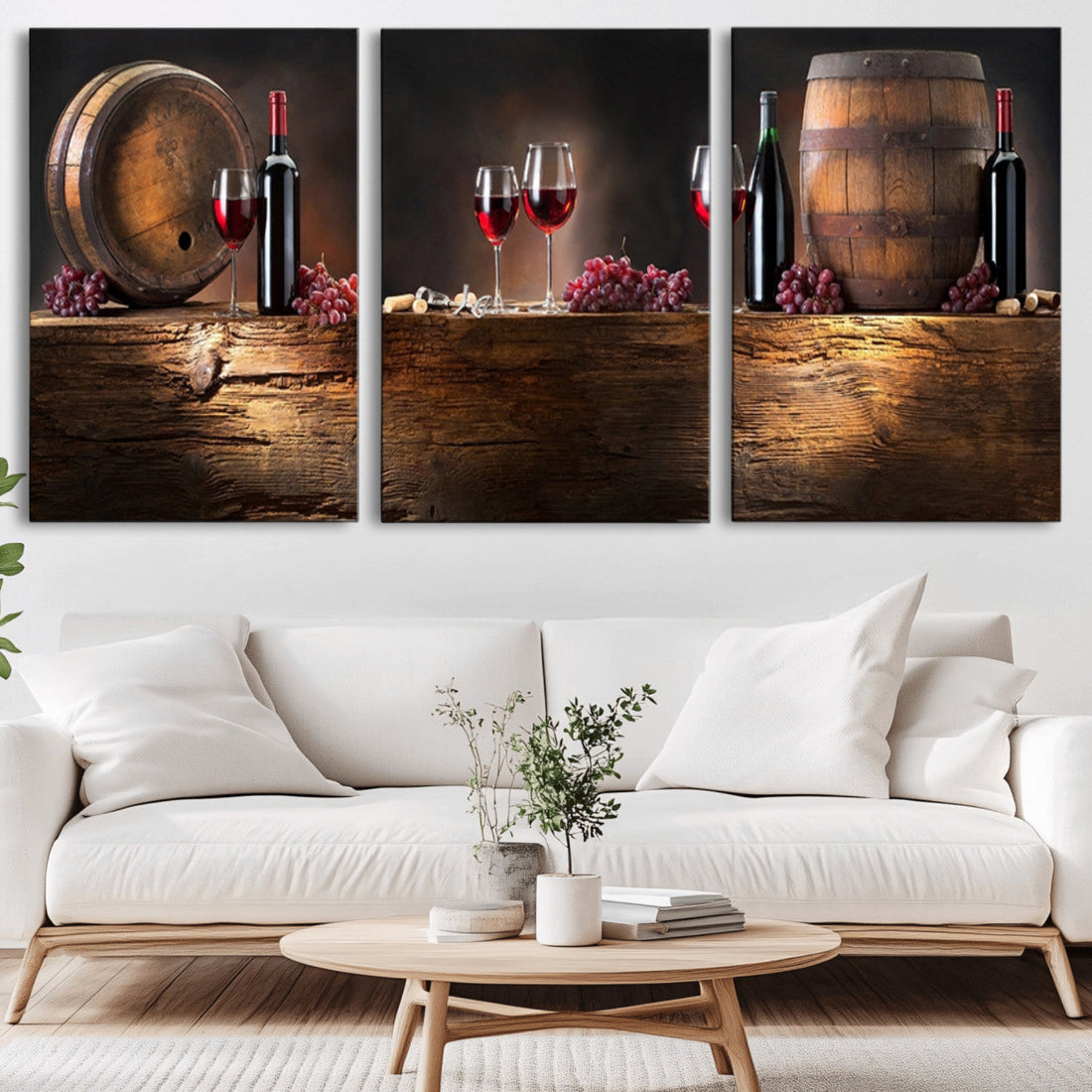 Wine and Barrels Wall Art Canvas Print
