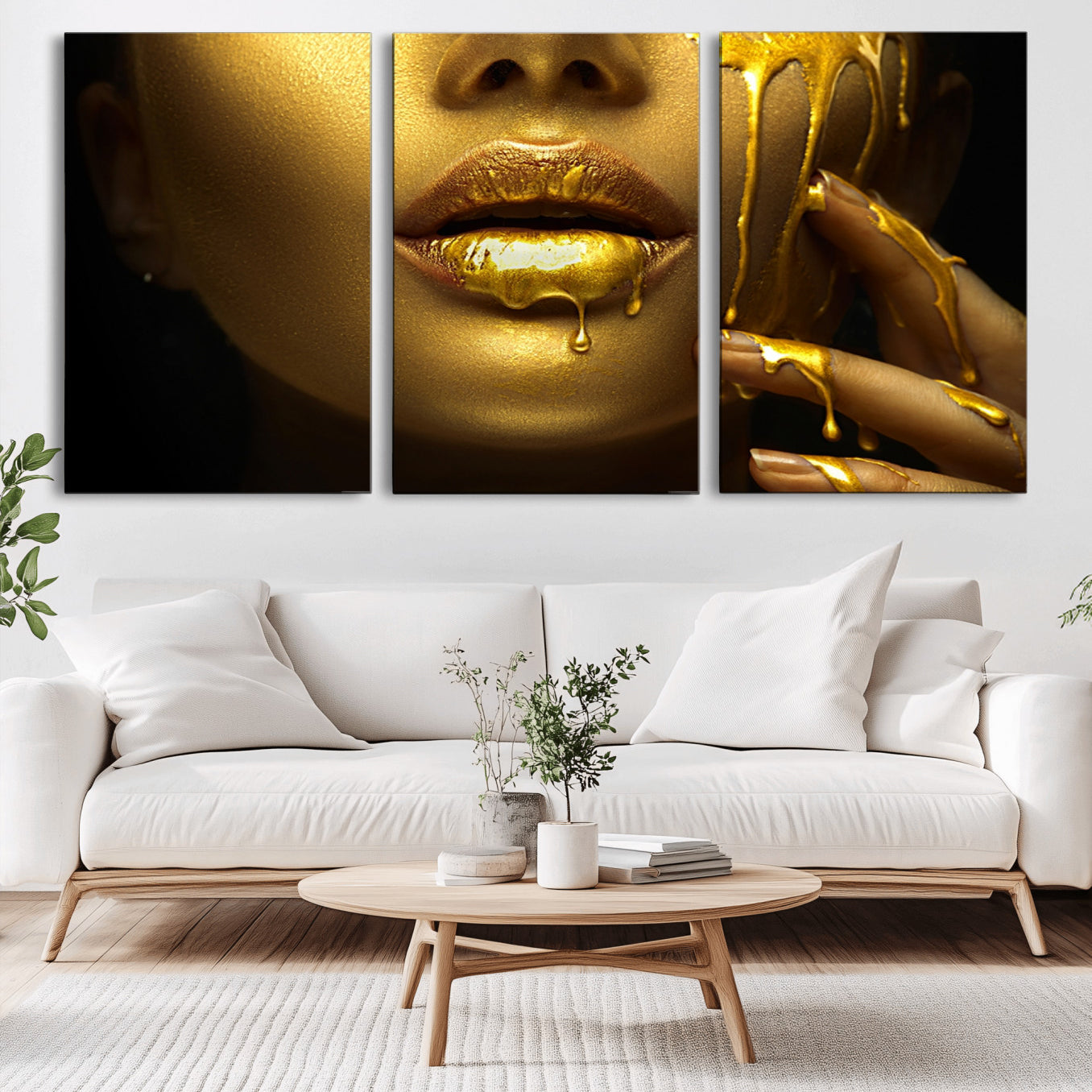 -Gold and Women Wall Art Canvas Print