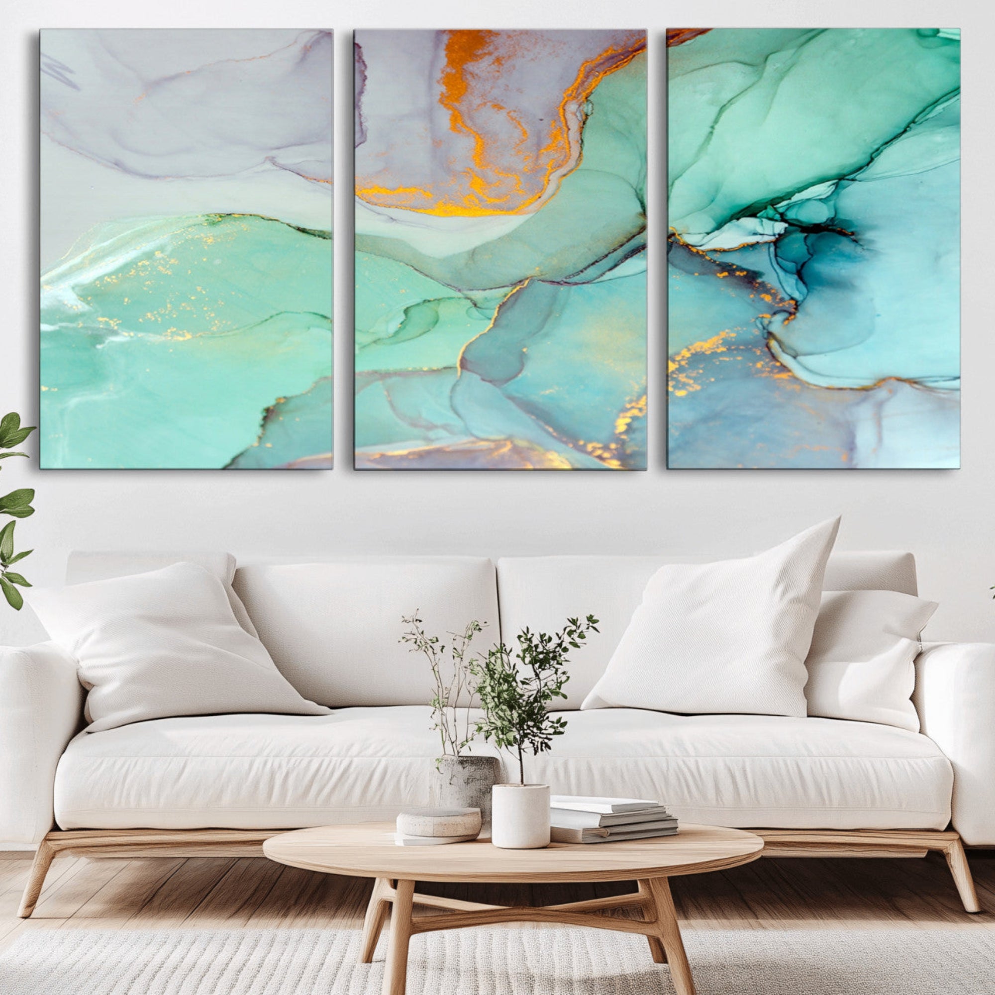 36934-MGV-CV-36X24-Colorful Marble Fluid Effect Canvas Wall Art Print