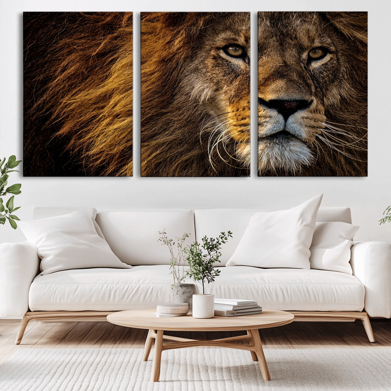 -Mighty Lion Wall Art Canvas Print – Majestic Animal Portrait Artwork for Home, Office, Living Room, Guest Room
