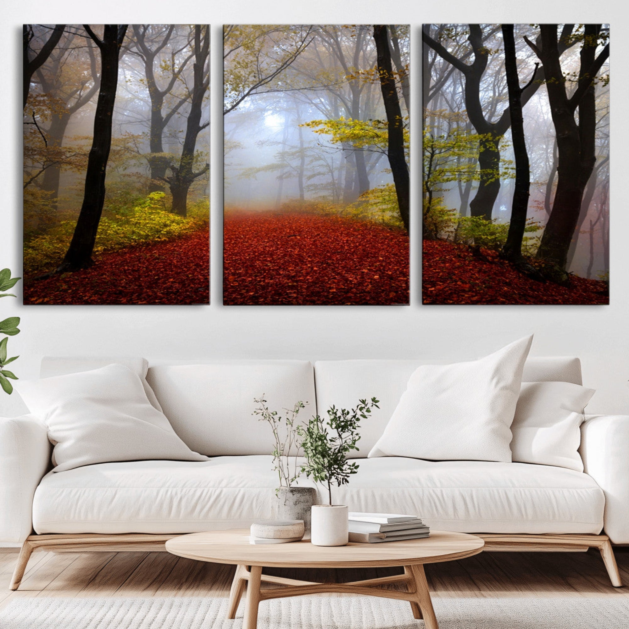 12426-MGV-CV-36X24-Foggy Forest Wall Art Landscape Canvas Print