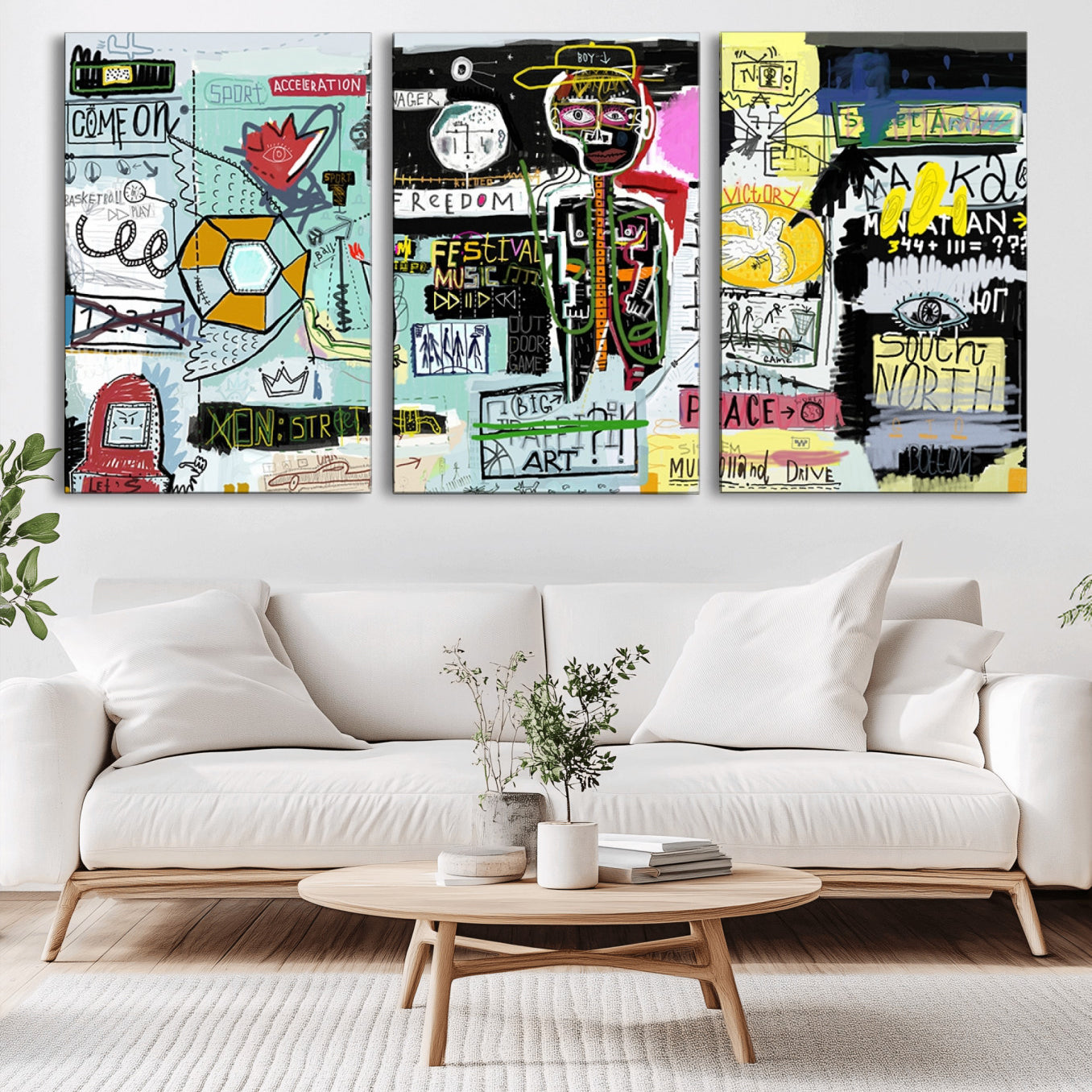 -Graffiti Wall Art – Colorful Urban Street Canvas Print, Modern Expressionist Painting for Living Room, Studio or Office, Bold Art Decor