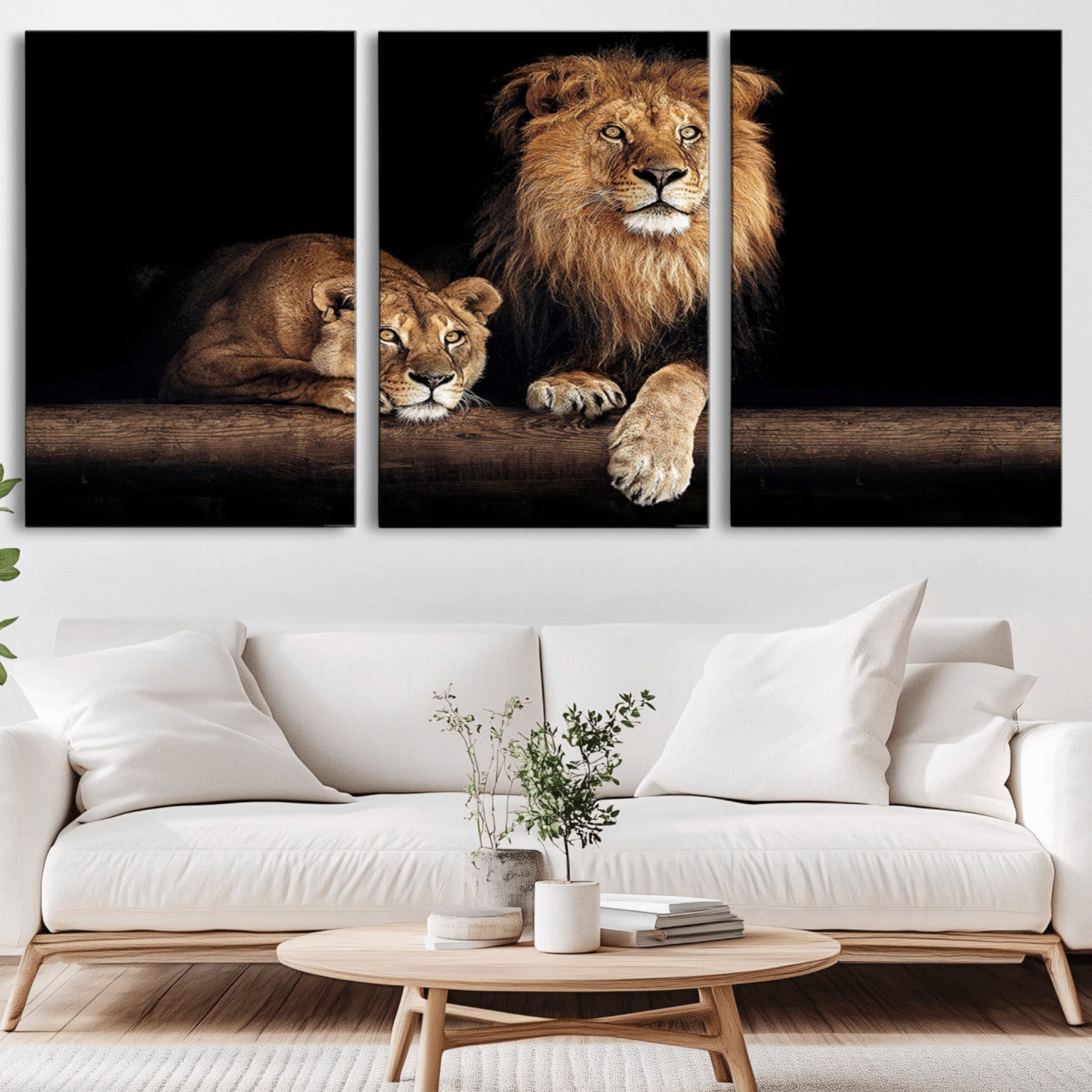 51304-MGV-CV-36X24-Lion Canvas Wall Art – Majestic Animal Print Artwork for Home, Office, Living Room, Guest Room, Farmhouse