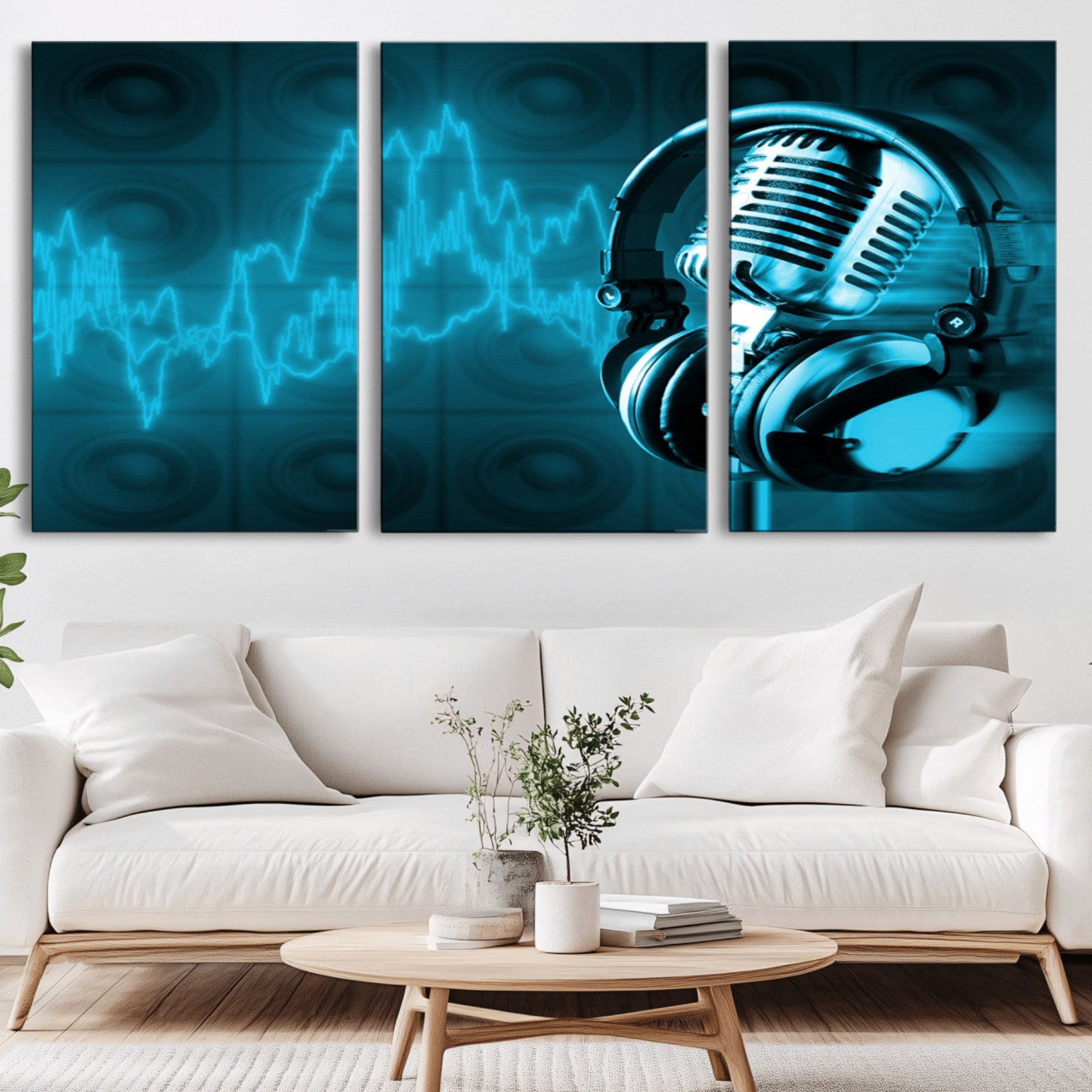 42329-MGV-CV-36X24-Music and Microphone Wall Art Canvas Print